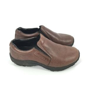 Merrell Jungle Moc Leather Mohogeny Brown Slip On Low Top Casual Shoe 6.5 Womens
